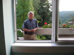 Charlie on balcony
