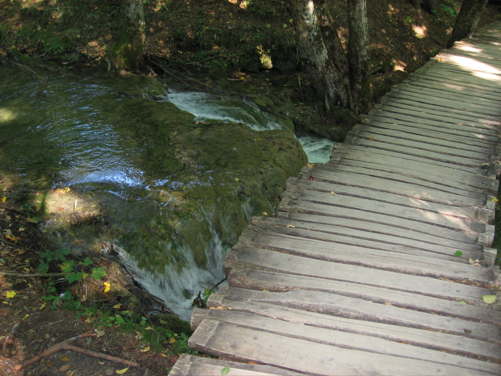 Boardwalk over waterfall