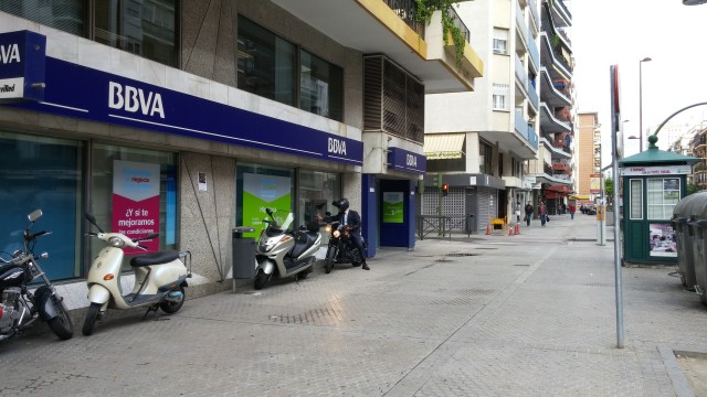 Drive up bank machine (actually, just a sidewalk)